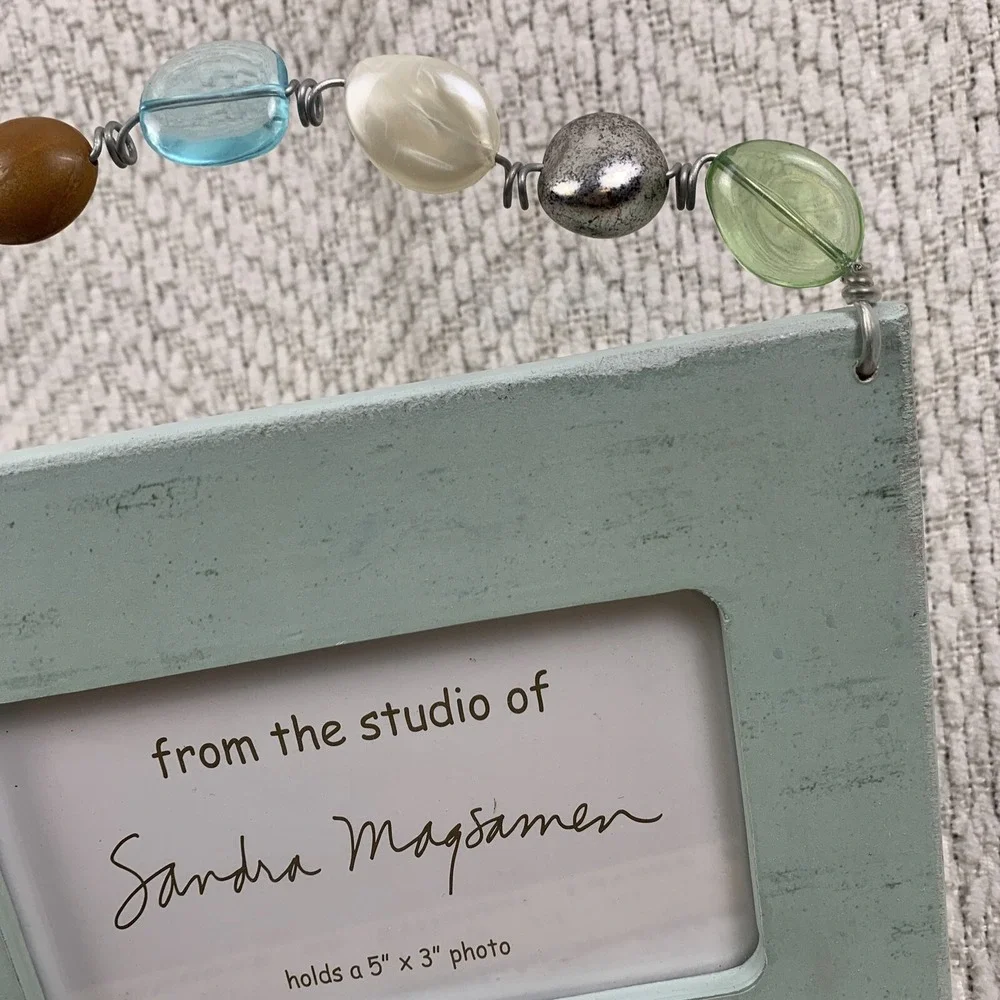 Sandra Magsamen Picture Photo Frame Beach‎ House Decor Sea Glass Look 3 x 5